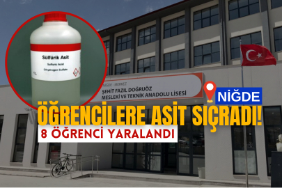 Niğde'de deney sırasında öğrencilere asit sıçradı!